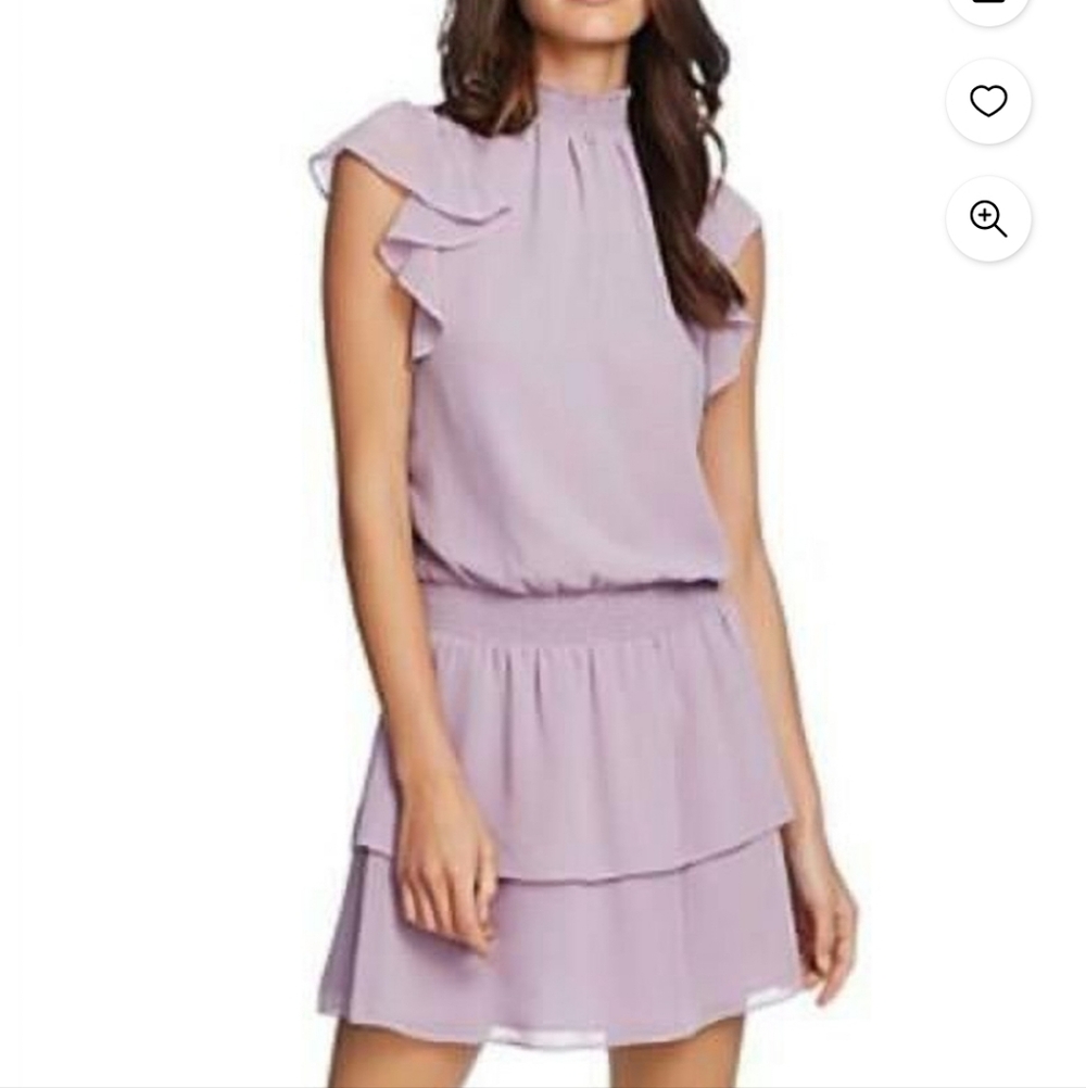 NWT 1. State Lavender Ruffle Sleeve Mini Dress